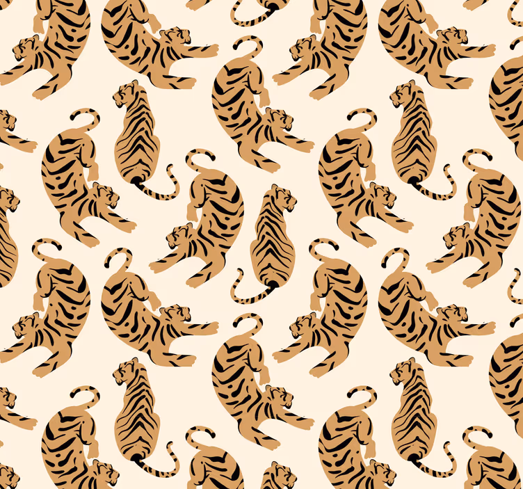 Barnas tiger tegninger dyr tapet - Tenstickers