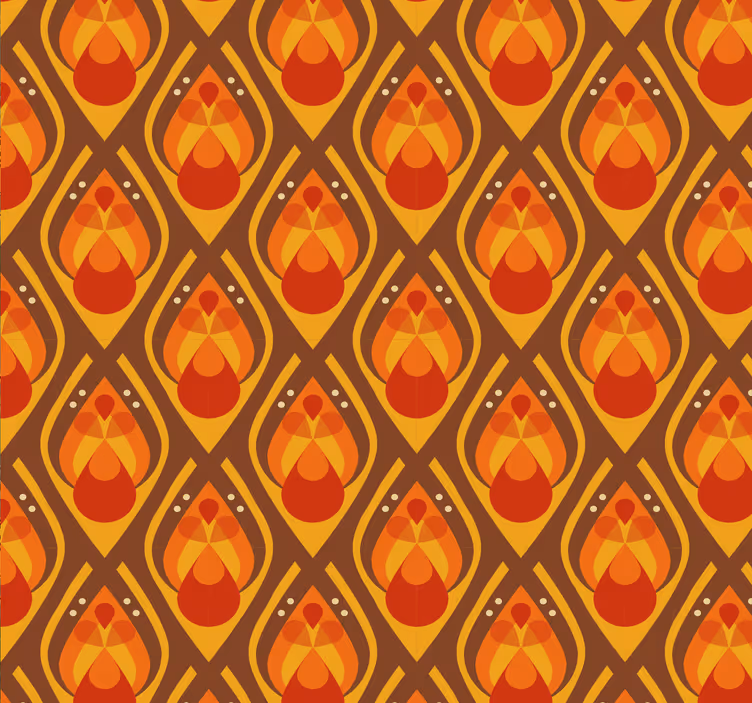 70-talls geometriske illustrasjoner tapet sirkler - Tenstickers