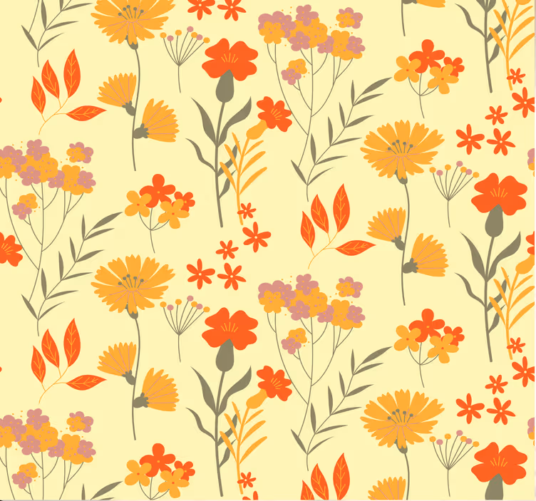 70-talls popblomstermønster tapet blomster - Tenstickers