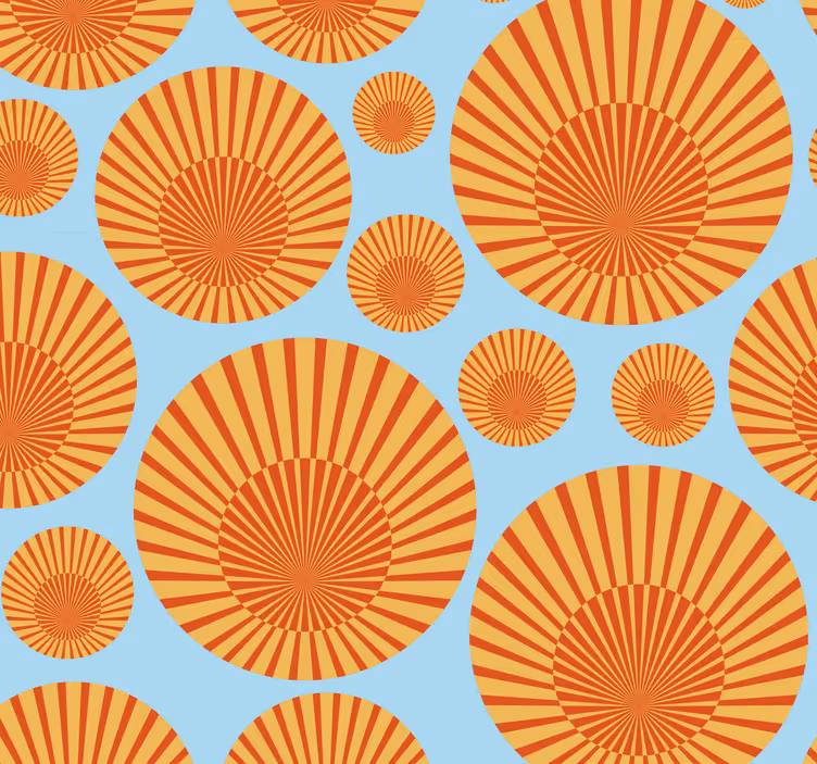 70-talls solskinn geometrisk form tapet - Tenstickers