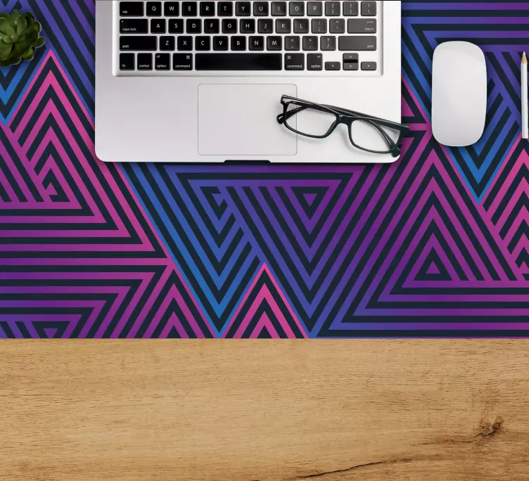 70-tallets blå og lilla trekanter musematte tekstur - Tenstickers