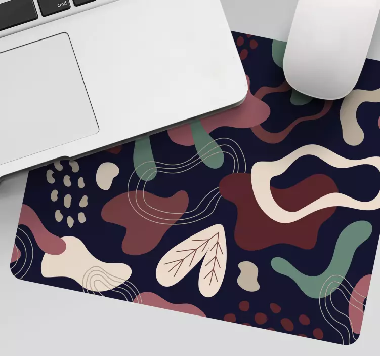 Abstrakt kunst rødt og grønt mønsterdesign musematte tekstur - Tenstickers