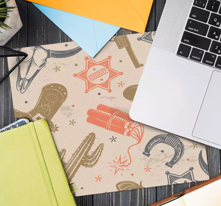 Cowboyelementer mønster musematte - Tenstickers