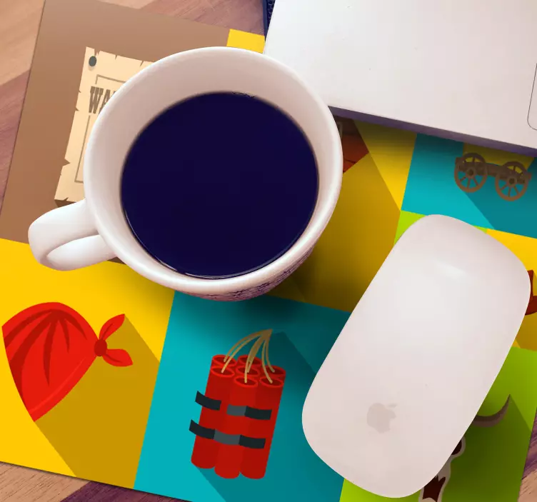 Cowboy fliser mønster musematte - Tenstickers