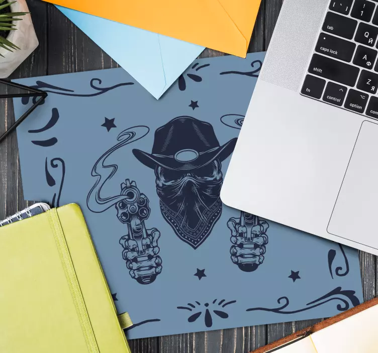 Cowboy hodeskalle og flokk musematte - Tenstickers