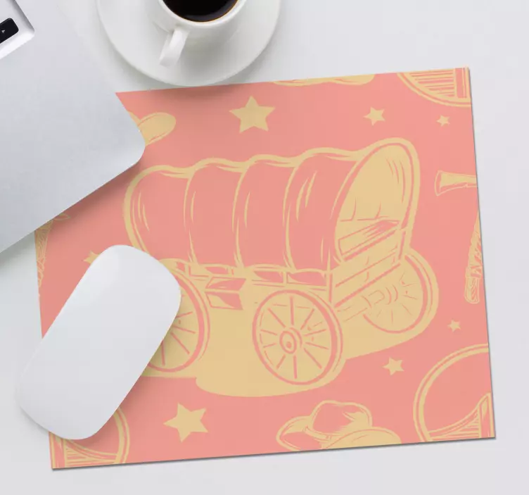 Cowboy vogn mønster musematte - Tenstickers