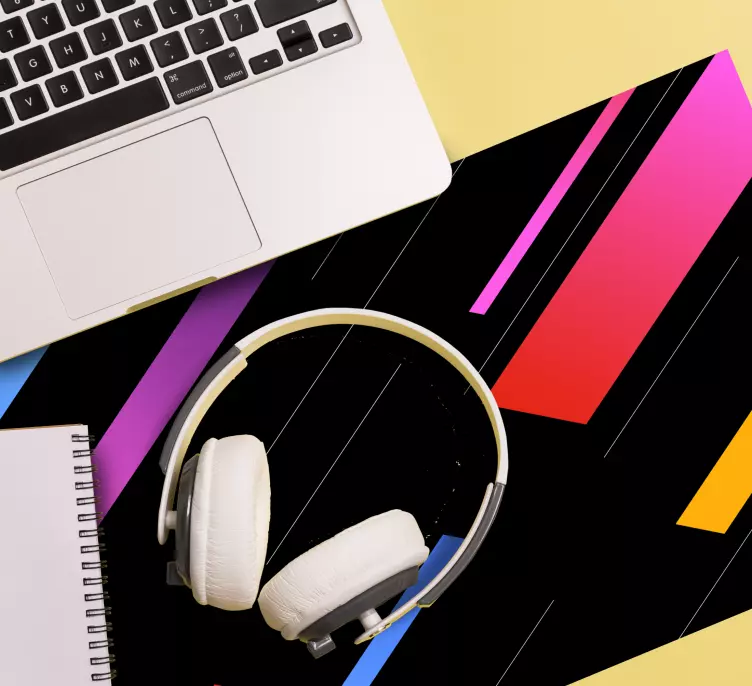 Diagonale fargerike striper musematte gaming - Tenstickers