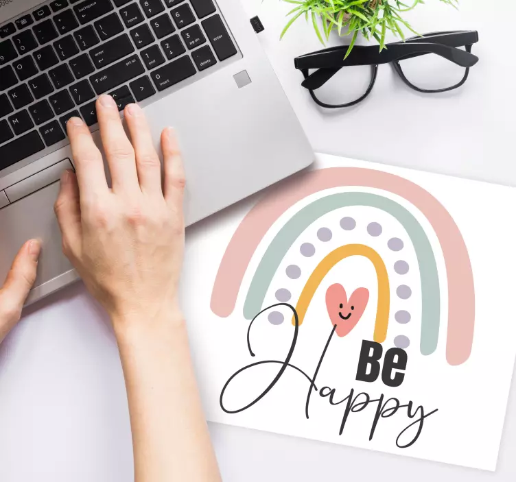 Fargerik regnbuemelding musematte original - Tenstickers