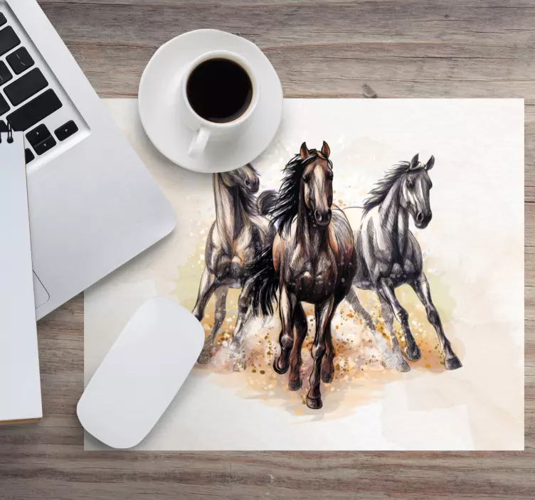 Galopperende majestetiske hester musematte original - Tenstickers