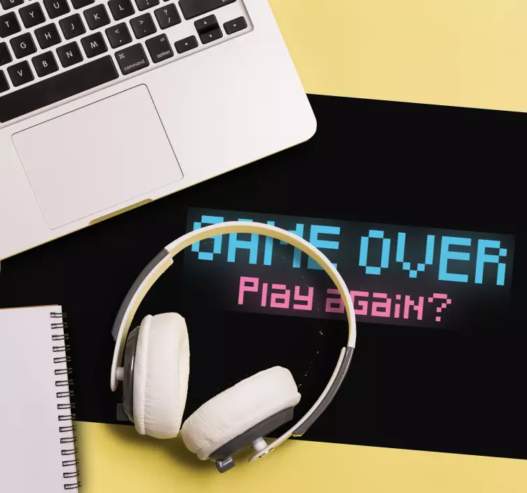 Game over play again grafikk musematte gaming - Tenstickers