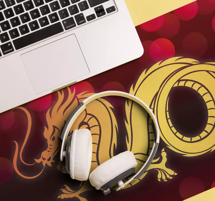 Glødende drage gaming musematte - Tenstickers