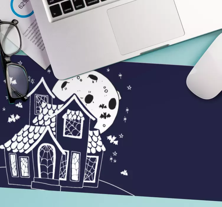 Hjemsøkt hus silhuett musematte - Tenstickers