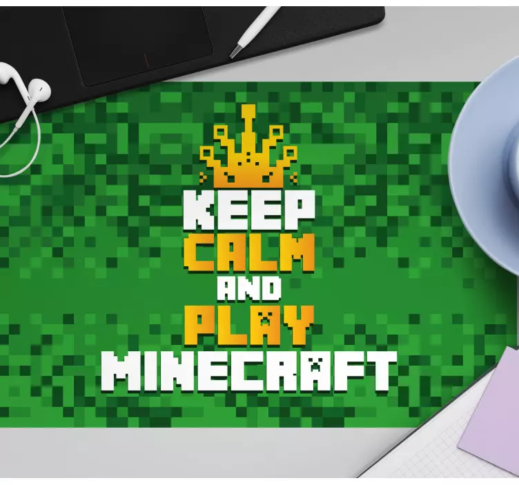 Hold deg rolig og spill minecraft gaming musematte - Tenstickers