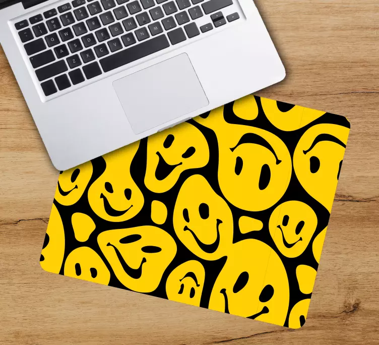 Svarte og gule smileys musematte - Tenstickers