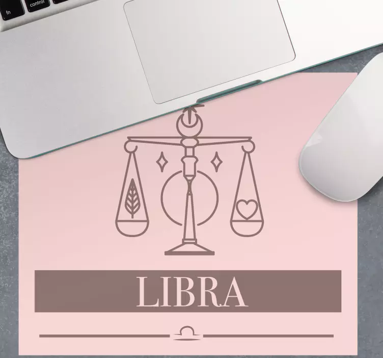 Libra rosa kort stjernetegn design musematte original - Tenstickers