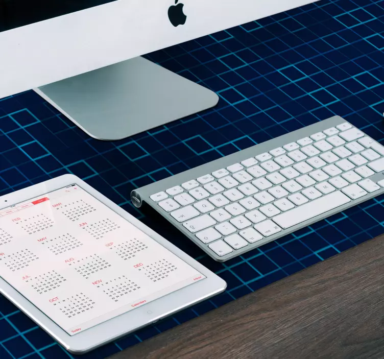 Mørkeblå geometriske mønstre musematte mønstre - Tenstickers