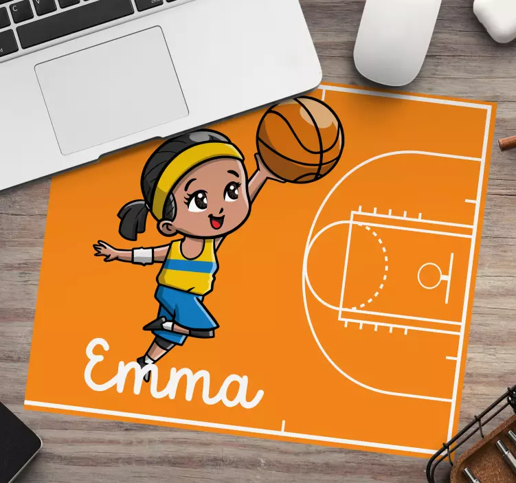 Munter basketballspiller musematte med navn - Tenstickers