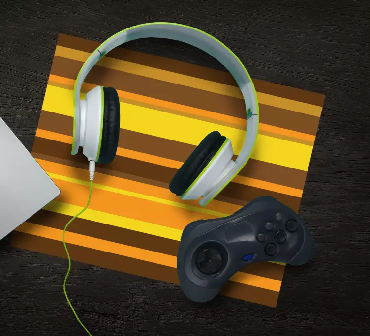 Oransje 70-talls stripemønster musematte tekstur - Tenstickers