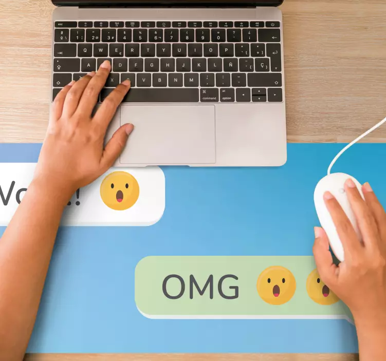 Overrasket emoji ansikt flere musematter - Tenstickers