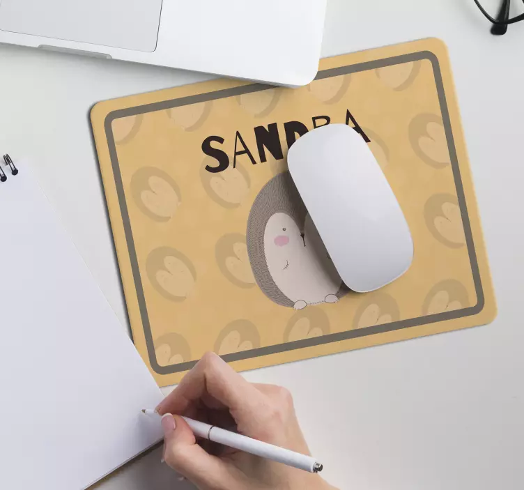 Piggsvinmønster med navn pinnsvin musematte - Tenstickers