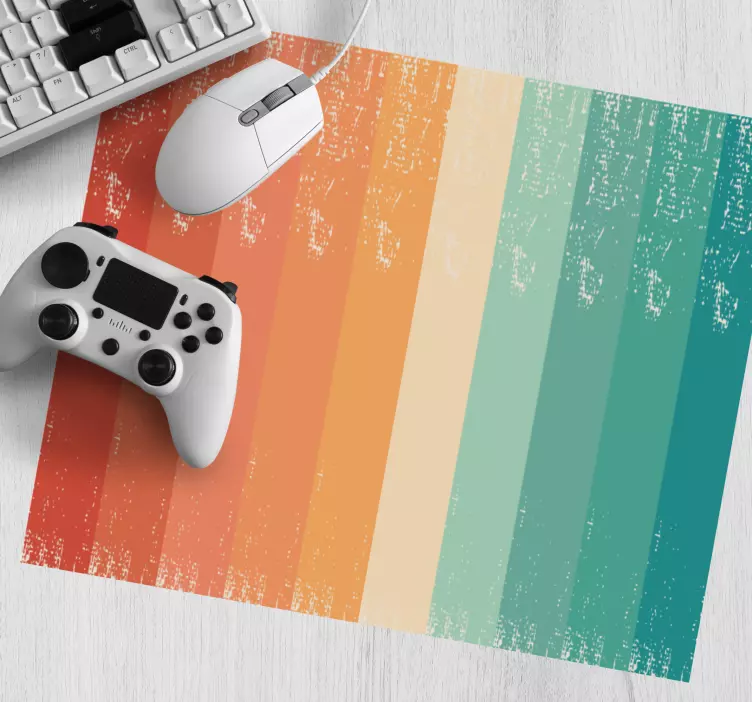 Retro stripet regnbue musematte original - Tenstickers