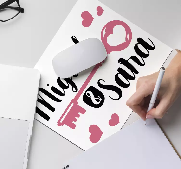 Romantisk nøkkel personlig musematte - Tenstickers