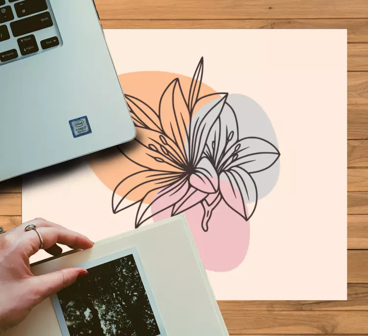 Søtt par blomster minimalistisk musematte - Tenstickers