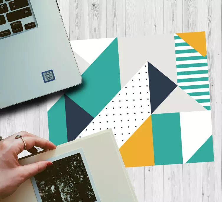 Trekanter geometrisk kunst musematte original - Tenstickers