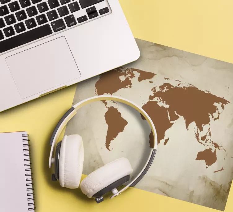 Vintage brune toner musematte verdenskart - Tenstickers