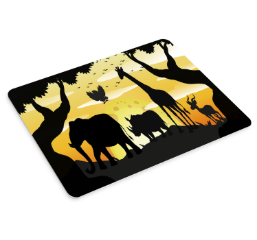 Musematte original savanna silhuett scene - Tenstickers