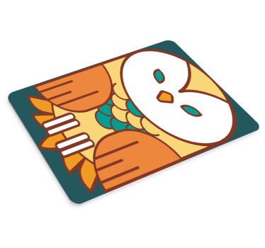 Musematte original med fantasifulle uglemotiver - Tenstickers