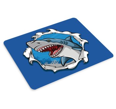 Stor hai 3d fiskemusemat - Tenstickers