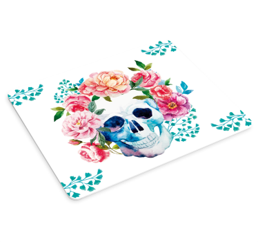 Skallen blomster original vinyl musematte - Tenstickers