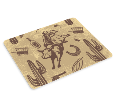 Musematte original cowboy som rir på okse - Tenstickers