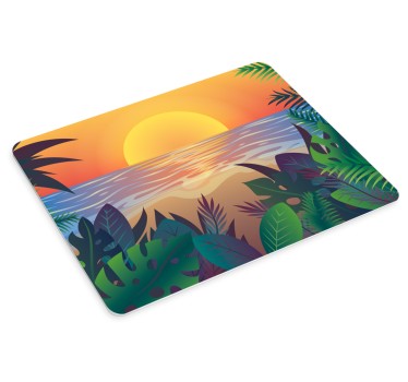 Tropisk solnedgang oase musematte original - Tenstickers