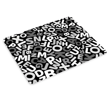 Alfabet svart og hvitt original musematte - Tenstickers