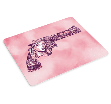 Rosa revolver tatovering original musematte - Tenstickers