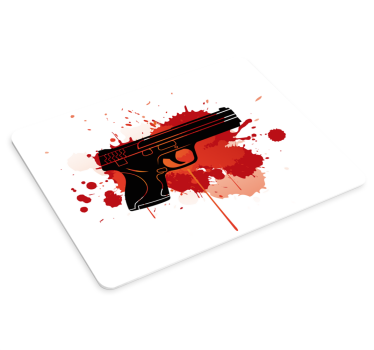 Pistol med blod flekk original musematte - Tenstickers