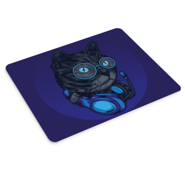 Dj katt illustrasjon original musematte - Tenstickers