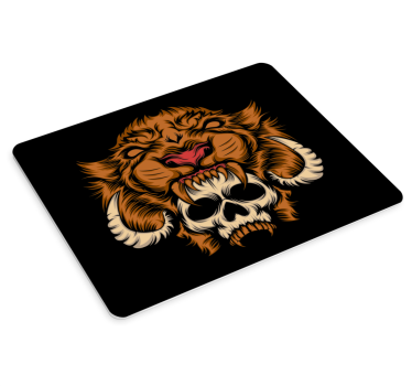 Tiger og skjelett ansikt gaming musematte - Tenstickers