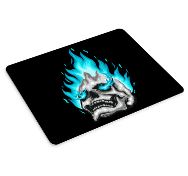 Skjelett med blå ild originale musematte - Tenstickers