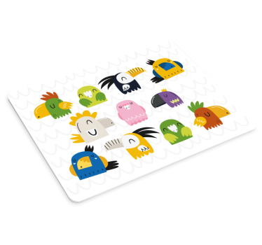 Musematte original fargerike tegneserie fugler - Tenstickers