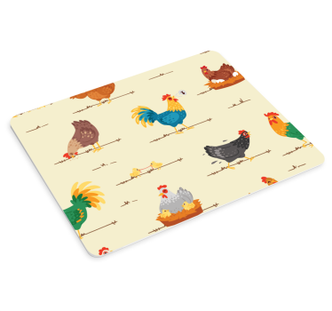 Musematte original fargerike kyllingtrykk - Tenstickers