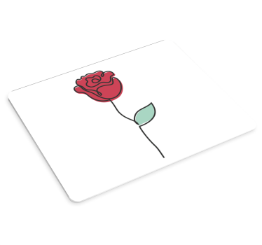 Musematte original stilisert roseomriss - Tenstickers