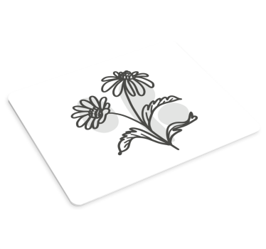 Musematte original blomstermotiv linjekunst - Tenstickers