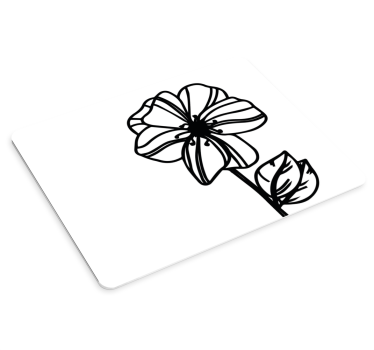 Musematte original stilisert blomsteromriss - Tenstickers