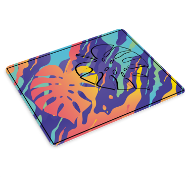 Fargerik blad abstrakt kunst originale musematte - Tenstickers