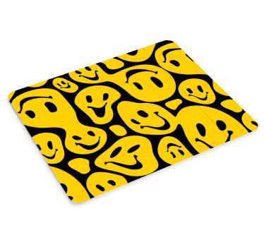 Svarte og gule smileys musematte - Tenstickers