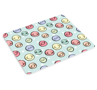 Fargestiftfargede smil-uttrykksikoner originale musematte - Tenstickers