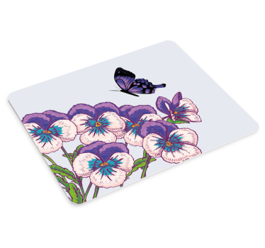 Musematte original lilla blomster sommerfugl - Tenstickers
